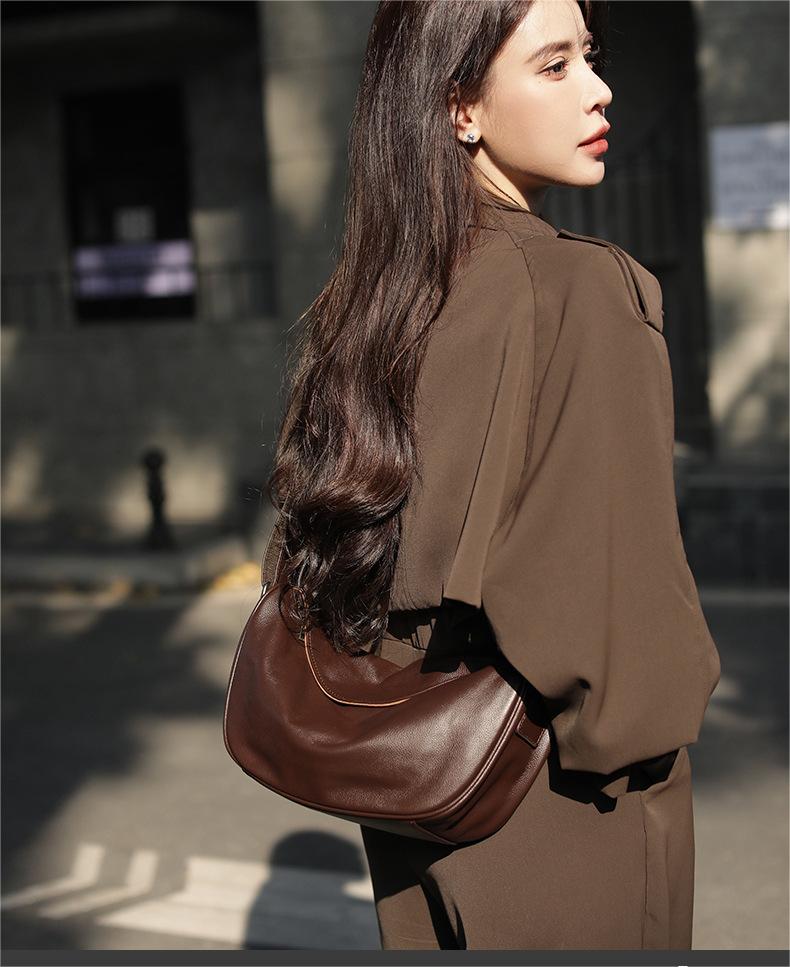 Beylasita Genuine Leather Hobo Slouch Shoulder Bag, Vintage Crossbody Bucket Bag