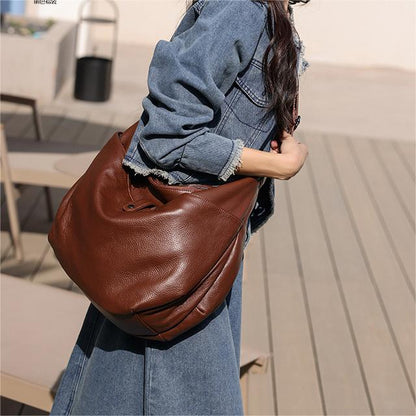 Women's Shoulder Bag Genuine Leather Tote Bag Large Crossbody Bag with adjustable shoulder strap