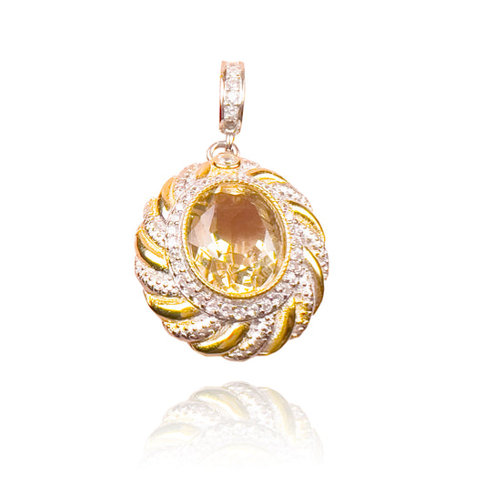 GEMOR Infinity Love Stone Necklace Pendant with Stunning Yellow Crystals