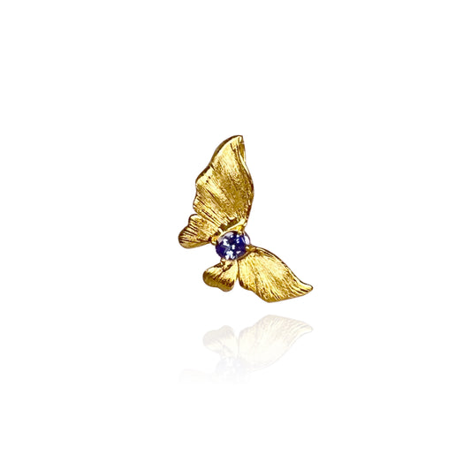 GEMOR Sterling Silver Butterfly Pendant with Tanzanite Gemstone for Women